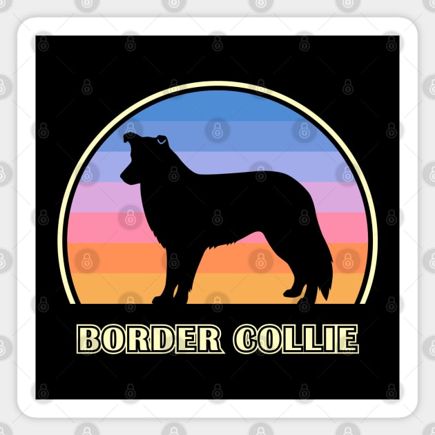 Border Collie Vintage Sunset Dog Sticker by millersye
